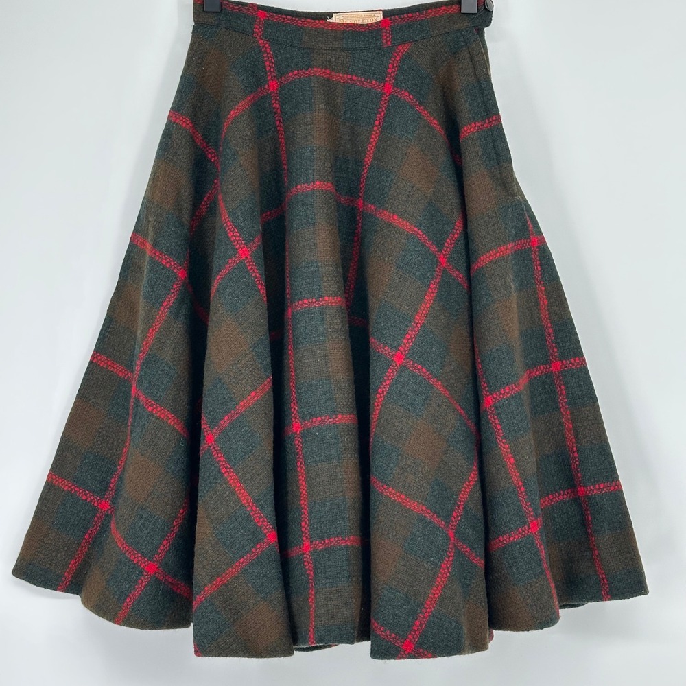 Vintage 60s Pendleton‎ Doughnut Skirt Girls Size 10 Plaid Wool Tartan RARE